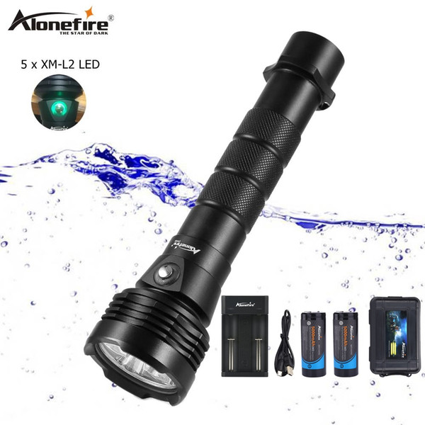 AloneFire DV45 XM-L2 Waterproof dive light Lamp Portable Diving Lamp Professional Fill light Outdoor Travel Hike Exercise 26650 battery