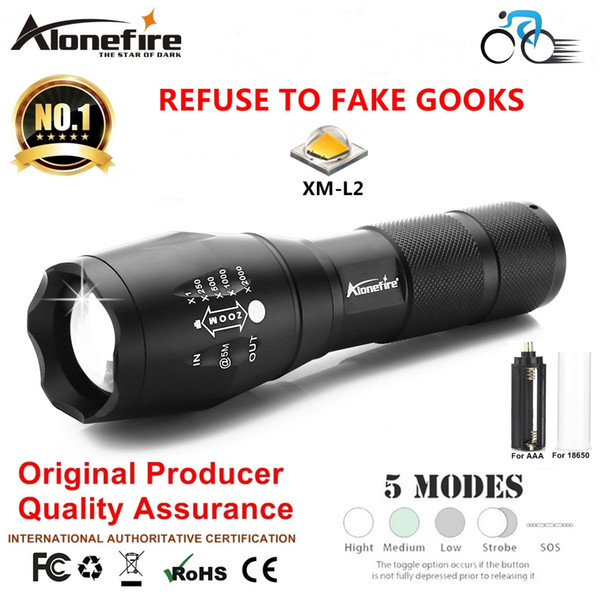 AloneFire G700 E17 CREE XM-L2 cree led Torch Zoomable cree LED Flashlight Torch light 1x18650-Free shipping