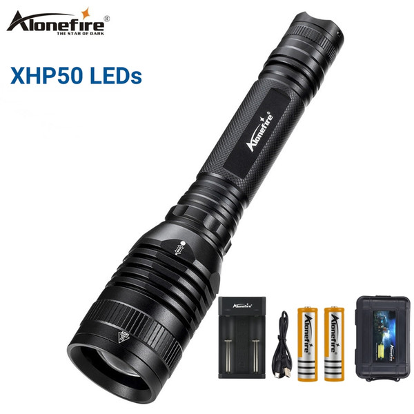 AloneFire H009 XHP50 Powerful LED Flashlight Torch Power Zoom led torch Outdoor Travel Hike Tactical hunting Exercise Climbing Search Rescue