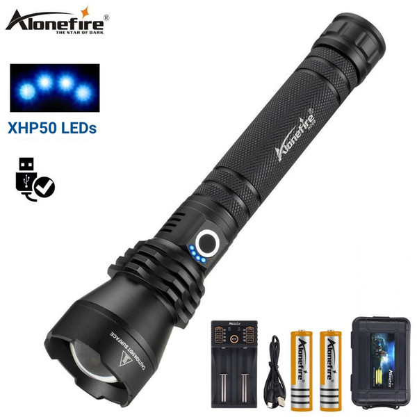 Alonefire H006 Cree XHP50 LED 29W High power Aluminum Zoom Ultra Bright Flashlight Adventure Powerful Patrol Torch Travel Hike 18650 26650