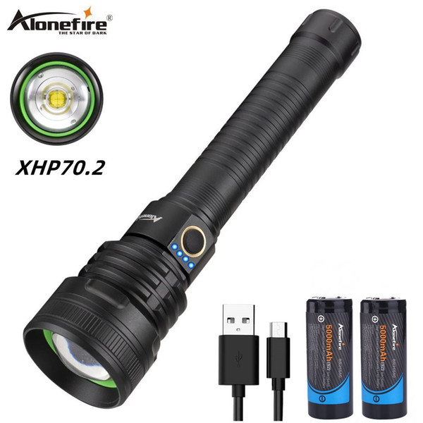 Aloenfire H32 xhp70.2 most powerful flashlight usb Tactical Zoom P70.2 LED Torch light Use 26650 Large battery Outdoor Travel Hike hunting