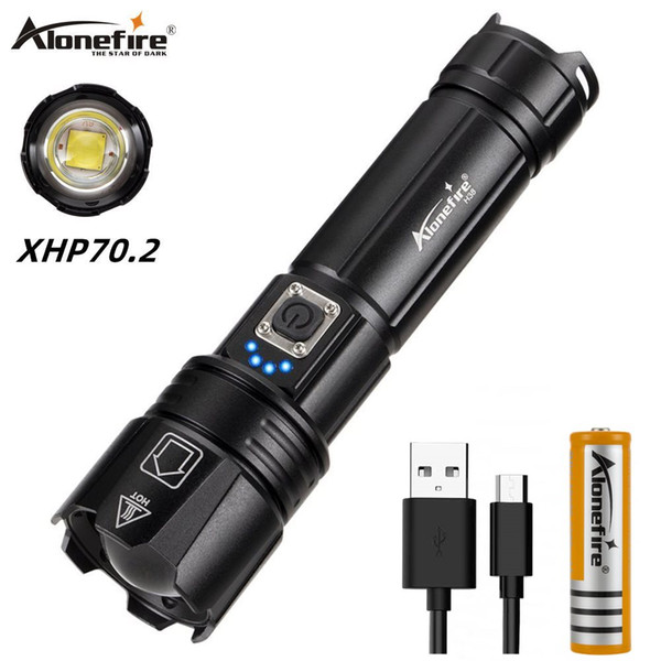 Alonefire H38 Lamp xhp70.2 most powerful flashlight Tacticalch Tor Waterproof Telescopic Zoom Lantern Camping Exercise Climbing Portable