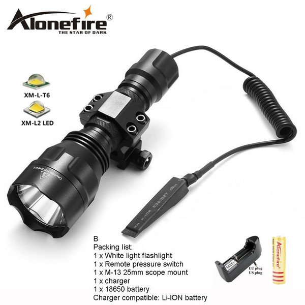 AloneFire C8s Tactical Flashlight CREE XML T6 Waterproof touch camping bicycle flash light for 1x 18650 battery