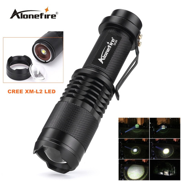 Alonefire SK98 CREE XM-L2 LED 5Mode Zoomable USB LED Flashlight Torch light for 18650 Battery