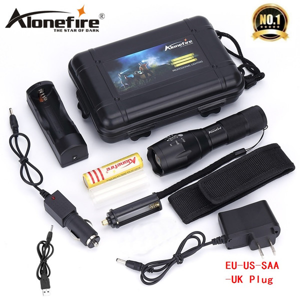 G700 Alonefire E17 CREE XM-L T6 LED flashlight light lamp + 1x 18650 Battery charger / car charger / flashlight holster