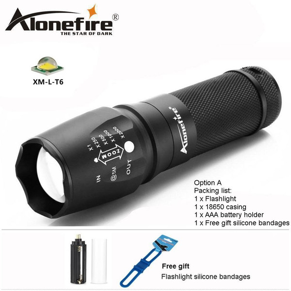 AloneFire X800 CREE XML T6 LED Flashlight Torch bike Lamp 5Modes linterna led zaklamp bicycle fishing light 18650 /26650 battery