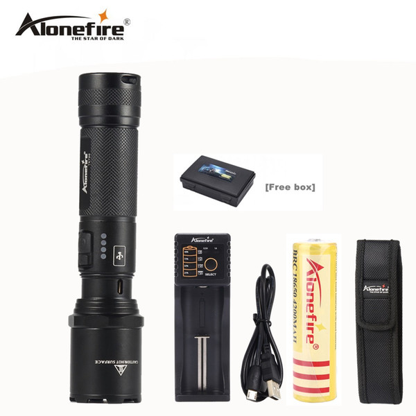 AloneFire TK700 CREE XM-L2 led flashlight USB rechargeable led torch tactical lamp lantern Self-defense flash light