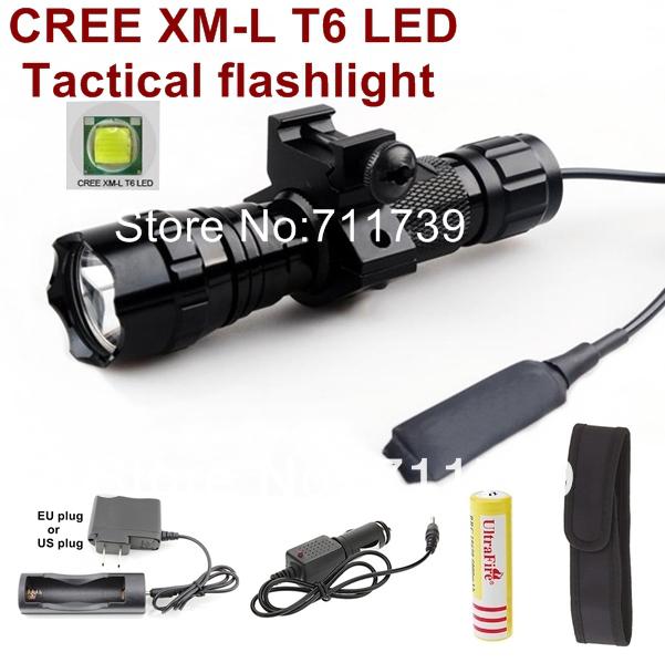 Alonefire USA EU Hot Sell 501B Cree XM-L T6 LED Tactical Flashlight Torch for 18650 battery