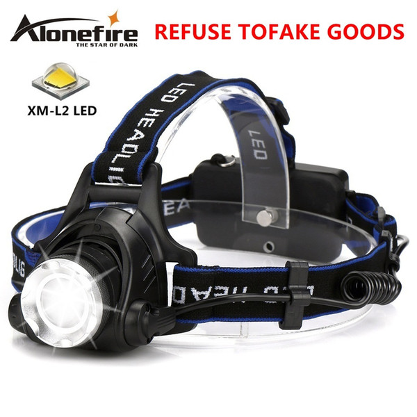 AloneFire HP79 CREE XM-L2 LED 4000 Lumens Rechargeable Zoom Headlight LED Headlamp CREE For 2x18650 Battery