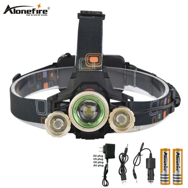 AloneFire HP97 8000LM cree T6+2R5 Outdoor camping head lamp Hiking Hunting search and rescue headlight head lamp 18650 rechargeable battery