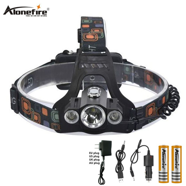 AloneFire HP98 8000Lm T6+2R5 multi-function headlamp lamp Hiking Hunting search and rescue headlight head lamp 18650 rechargeable battery