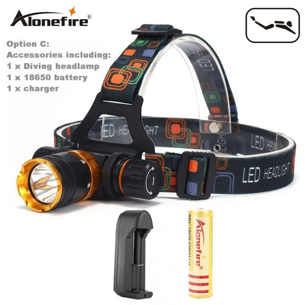 AloneFire DV41 XML T6 LED 5Mode Waterproof portable Camping Fishing Hiking Hunting search and rescue Diving headlight Waterproof head lamp