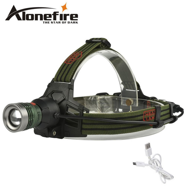 AloneFire HP28 Zoomable power bank headlamp usb led Headlight Camping Head Lamp Portable Tactical hunting Exercise Climbing Lighting work