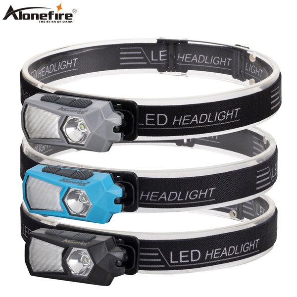 Alonefire HP49 Mini Head Lamp Waterproof COB LED Flashlight Headlamp Lighting work Torch with Headband lantern Portable Exercise Climbing