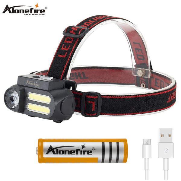 Alonefire HP41 Portable Mini LED Headlamp Work Light Waterproof Headlight Use 18650 Battery for Night Lighting Lantern Exercise Climbing