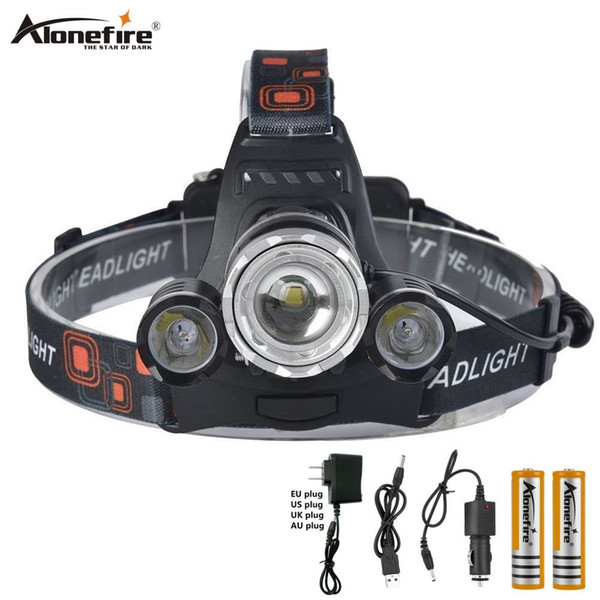 AloneFire HP23 8000Lm zoom Led headlight T6+2R5 headlamp or head lighting for riding camping outdoor Portable Exercise Climbing Lightingwork