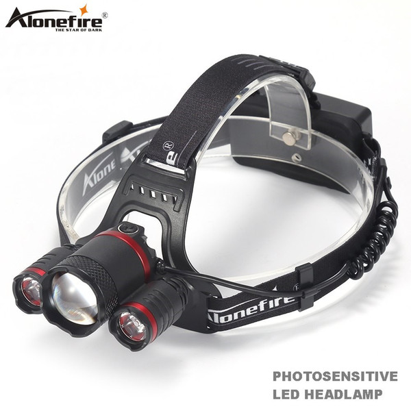 AloneFire HP33 Rechargeable XML T6 zoom LED headlamp Photosensitive HeadLamp Sensor headlights Camping Fishing headlight Exercise Climbing