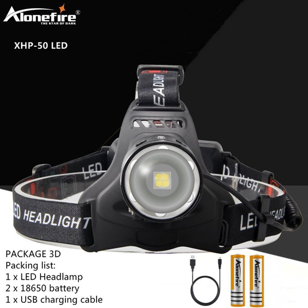 Alonefire HP36 xhp50 LED headlamp fishing headlight 30000 lumen Zoomable lamp Waterproof Head Torch flashlight Head lamp Exercise Climbing