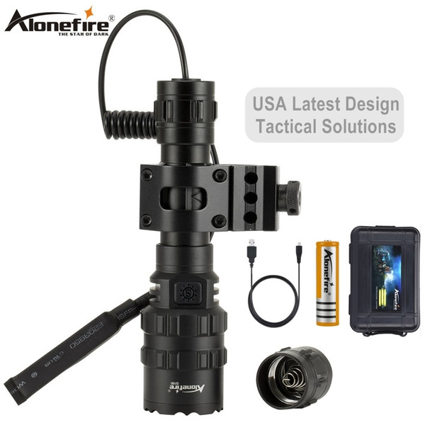 AloneFire G100 Tactical flashlight led torch CREE XM L2 Waterproof flash light Tactical frame Tail switch Hunting climbing flash lights