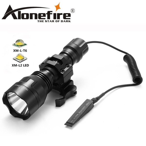 AloneFire C8s CREE XM-L2 LED 5-Mode Tactical flashlight High Quality Lanterna LED Lamp Torchlight 18650 hunting