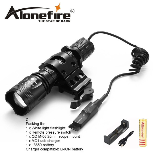 AloneFire TK400 CREE XML L2 LED Tactical Flashlight Torch Light linternas Outdoor Hunting Mount Holder remote control for 1x18650