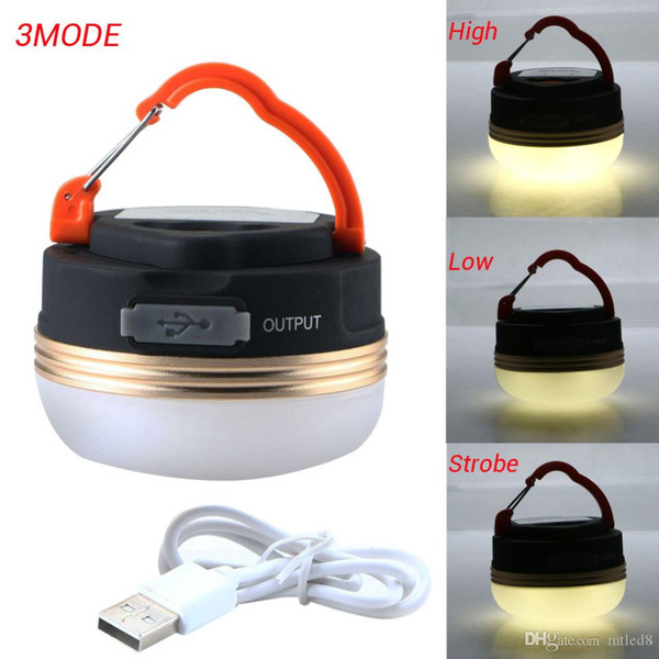 Mini Portable Camping Lights 3W LED Camping Lantern Waterproof Tents lamp Outdoor Hiking Night Hanging lamp USB Rechargeable