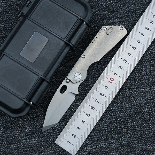 small SMF Folding knife TC4 Titanium handle M390 blade Bearing hunting camping outdoor Tactical kitchen knives EDC Tool