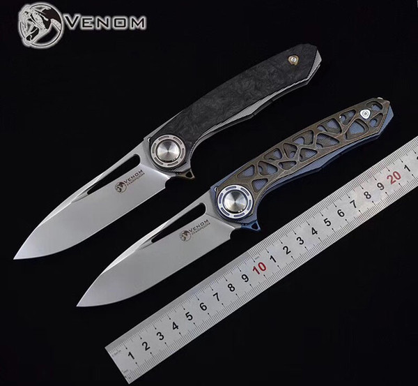 VENOM HARPOON new folding knife M390 blade TC4/CF handle camping hunting survival pocket Kitchen knives EDC tools