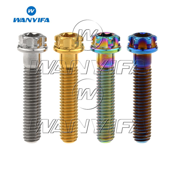 Wanyifa Titanium Bolts M6x30mm Torx Flange Head Screw for Bicycle Headset Cap MTB Bike Parts Fixed Gear