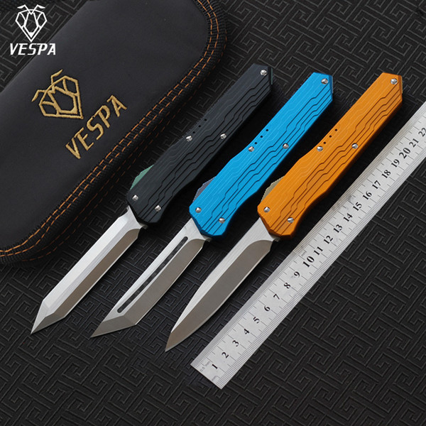 High quality VESPA Version folding Knife Blade:M390 Handle:7075Aluminum+TC4,Outdoor camping survival knives EDC tool,Free shipping