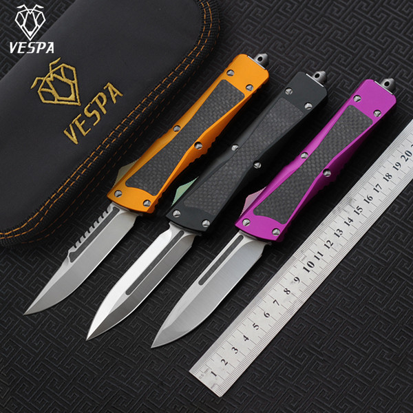 Free shipping,High quality VESPA blade:S35VN Satin (S/E.D/E),Handle:Aluminum+carbon fiber,Outdoor camping survival knives EDC tools