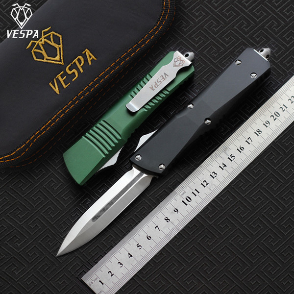 Free shipping,VESPA Knife Blade:D2(D/E Satin) Handle:Aluminum,Outdoor camping survival knives EDC tools,6 colors