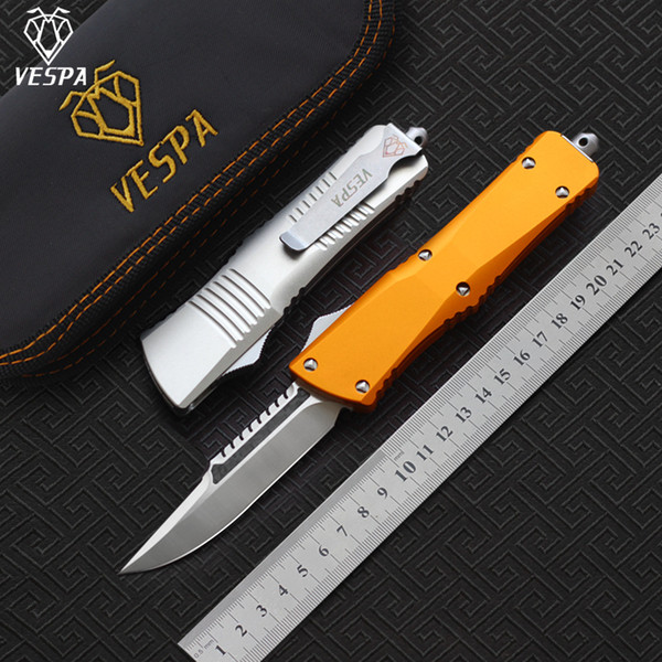 VESPA D2 satin blade(S/E) knife Handle:Aluminum,Outdoor camping survival knives EDC tools