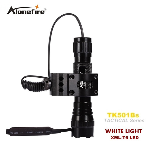 501B Tactical Flashlight 2000 lumens T6 Hunting Rifle Torch Shotgun lighting Shot Gun Mount+Tactical mount+Remote switch