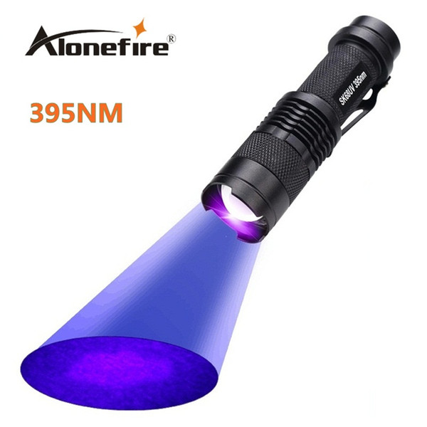 ALONEFIRE SK68uv 395nm mini Zoom UV ultraviolet light to detector lamp flashlight