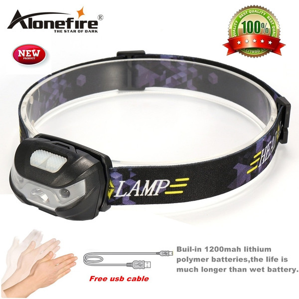 AloneFire HP31 Mini Rechargeable LED Headlamp 3000Lm Body Motion Sensor Headlight Camping Flashlight Head Light Torch Lamp With USB