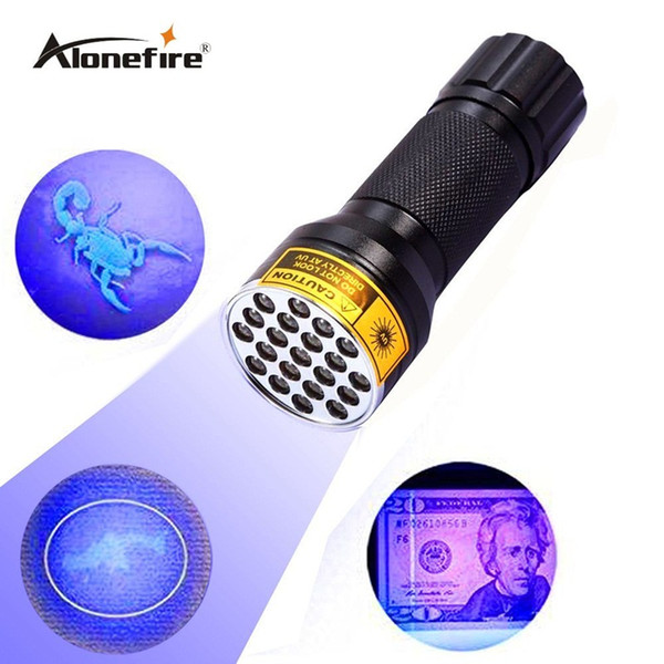 SKU765 AloneFire NEW 21LED UV Light 395-400nm LED UV Flashlight-black