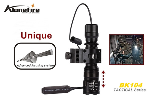 SKU1174 AloneFire BK104 Tactical Series CREE XM-L2 LED 5 mode Professional Zoom tactical flashlight torch lamp