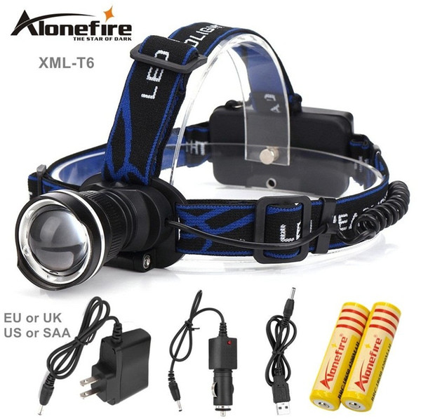 AloneFire HP87 2000Lumens Headlight Cree XM-L T6 led Head Lamp High Power LED Headlamp