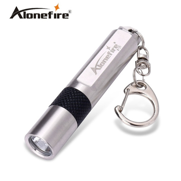 ALONDFIRE S107 CREE XPE Q5 LED Stainless steel waterproof 3-Mode Mini flashlight Keychain light for AAA or 10440 Rechargeable batteries