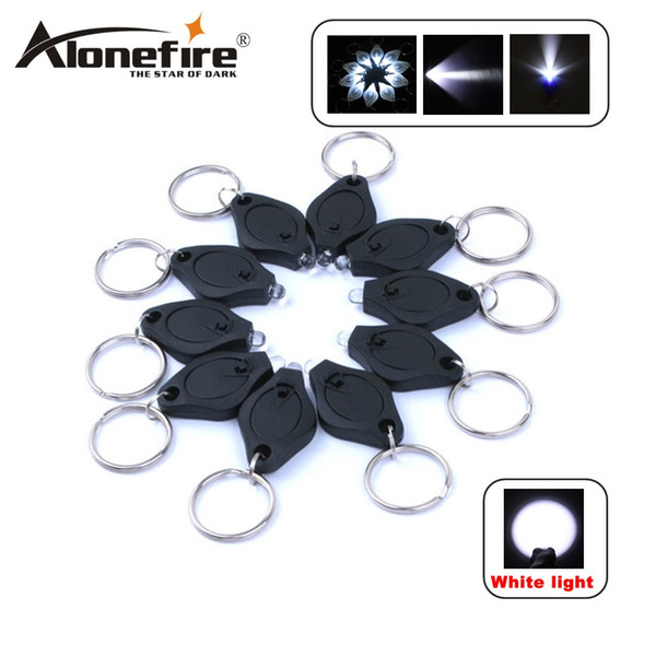 ALONEFIRE Mini Torch Key Chain Ring PK Keyring White LED Lights UV LED Light LED Bulbs Keychain Flashlight