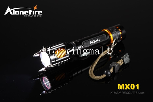 SKU940 AloneFire MX01 X-MEN Series CREE XM-L2 LED 6 mode fully functional alarm rescue led flashlight torch