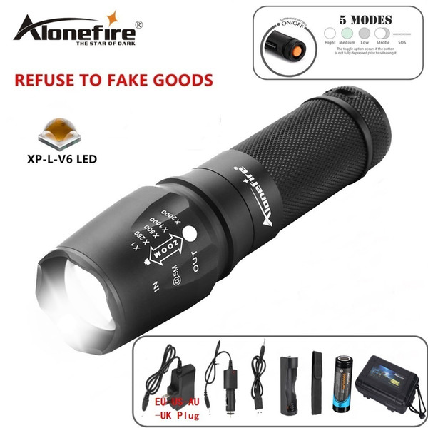 Alonefire E26 10W XP-L V6 high power led powerful flashlight tactical flashlight for 3AAA ro 18650 ro 26650 battery