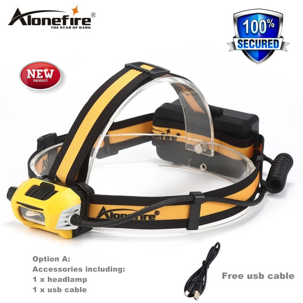 AloneFire HP-B7 New Waterproof LED headlight outdoors Headlamp head light lamp Torch Lanterna with Headband Use 2x18650