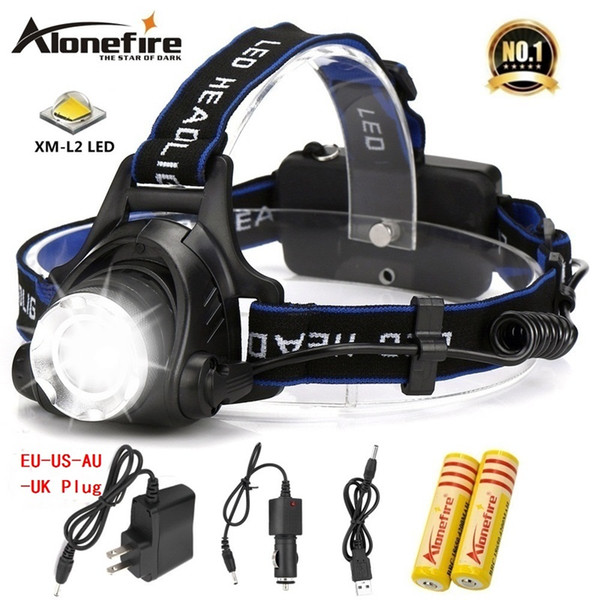 AloneFire HP79 CREE XM-L2 LED 4000LMRechargeable Zoom Headlight LED Headlamp CREE for 2x18650 Rechargeable Battery