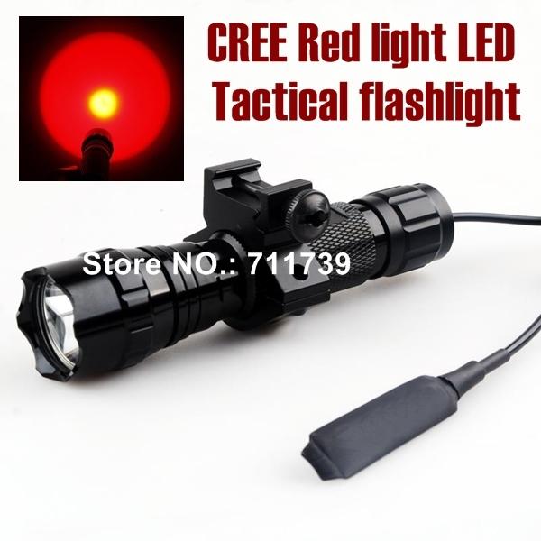 USA EU Hot Sel WF-501B Torch 1-Mode Cree Q5 Red light LED Flashlight Tactical light with +tactical mounts/Remote switch