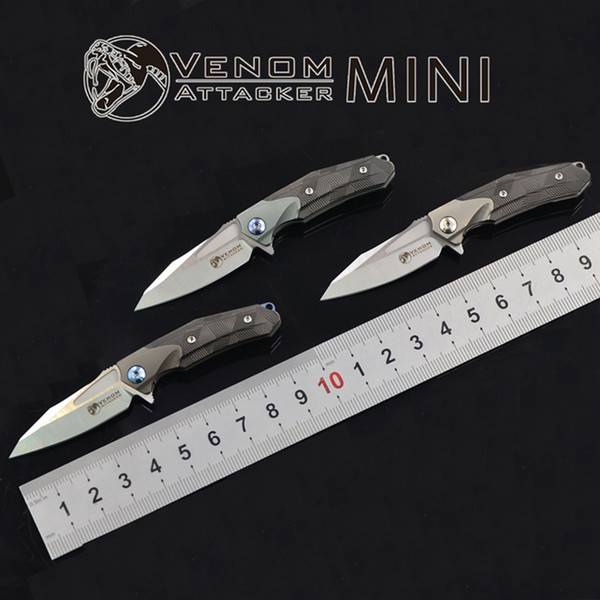 VENOM Kevin john mini attacker folding knife ball bearing M390 blade titanium handle camping hunting survival pocket Kitchen fruit knives