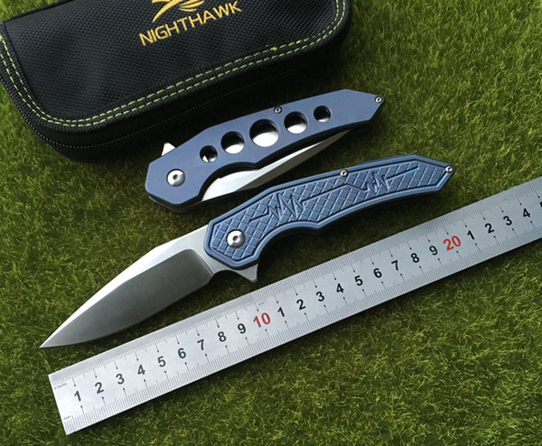 NIGHTHAWK NEW Flipper folding knife S35VN Blade ball bearings TC4 Titanium handle camping hunting pocket fruit Knives EDC tools