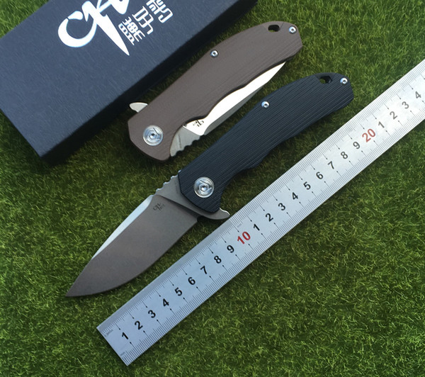 New CH3504-G10 Flipper folding knife D2 blade ball bearing G0 + steel handle camping hunting pocket knife EDC tools