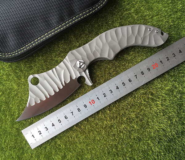 Stitcher XL Pocket Flipper folding knife D2 blade TC4 titanium alloy handle camping hunting outdoor kitchen knives edc tools